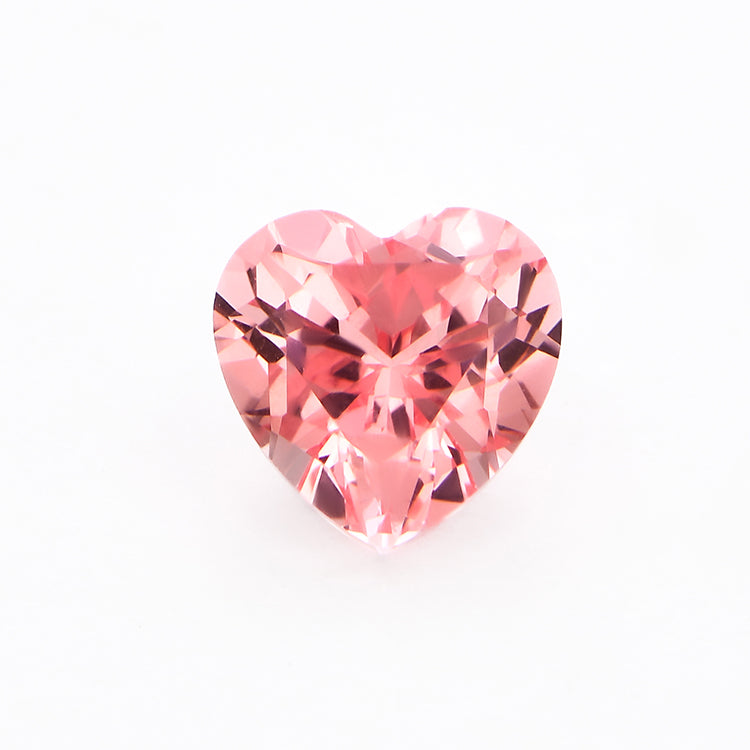 Lab Created Padparadscha Sapphire Heart Cut