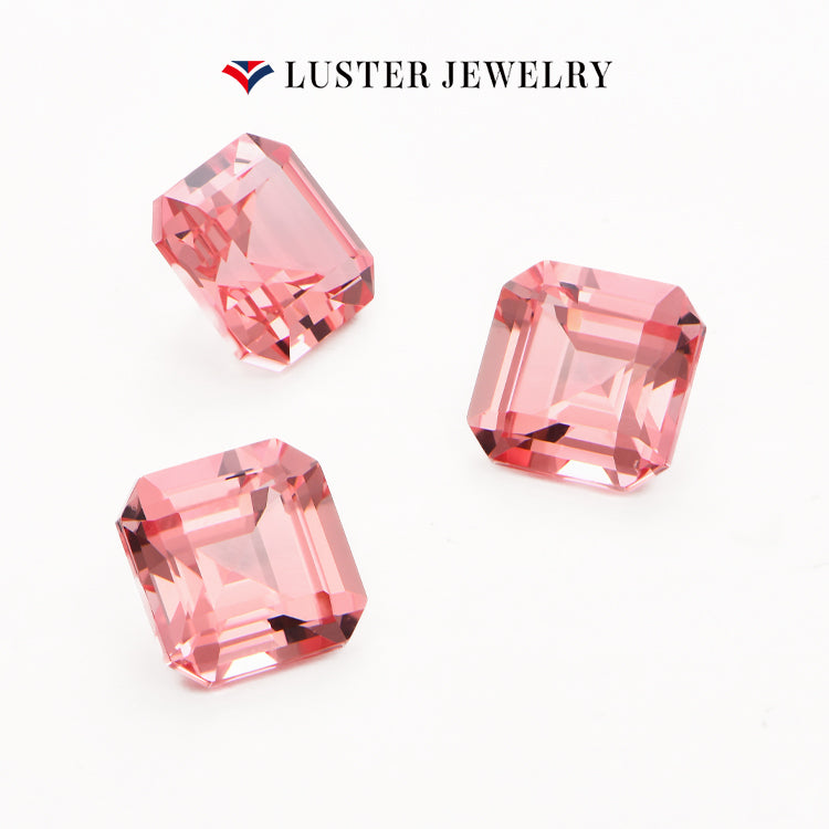 Lab Created Padparadscha Sapphire Square Step Cut
