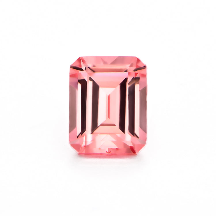 Lab Created Padparadscha Sapphire Emerlad Cut