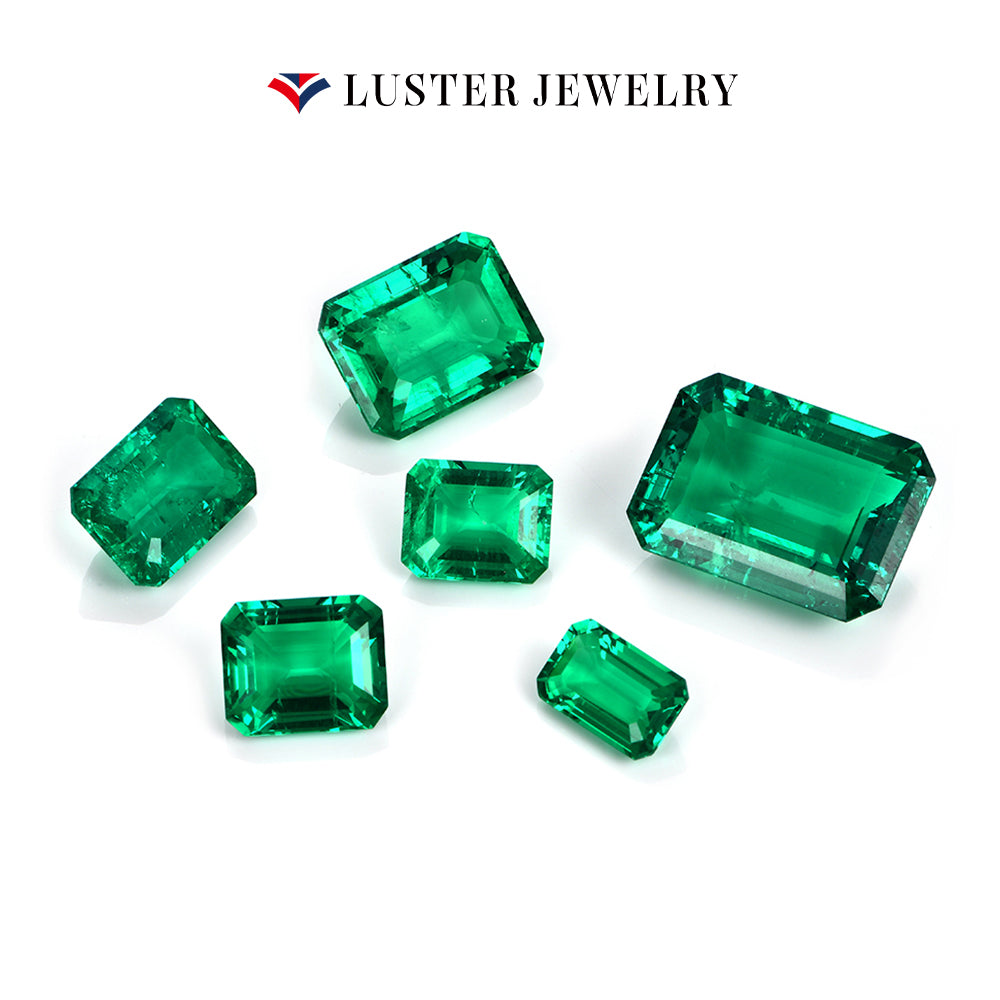 Hydrothermal Emerald Colombian Green Emerald Cut