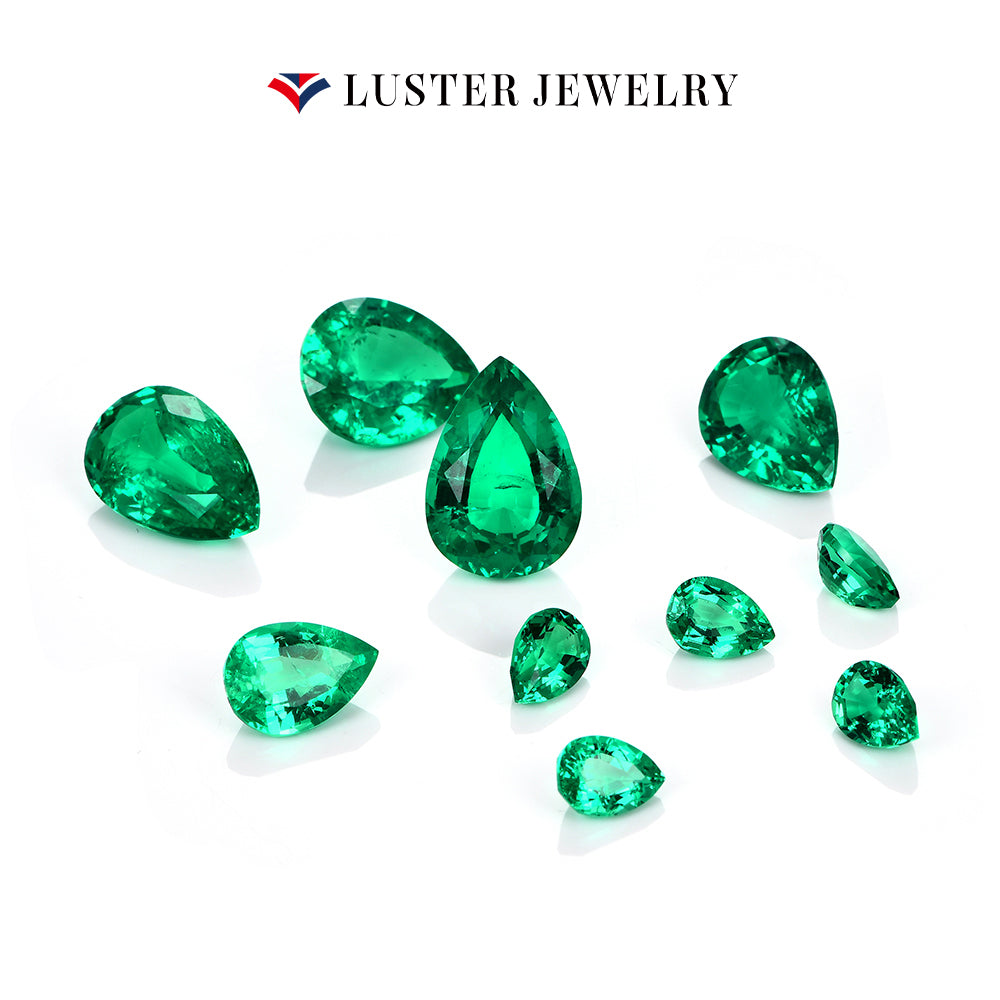 Hydrothermal Emerald Colombian Green Pear Cut