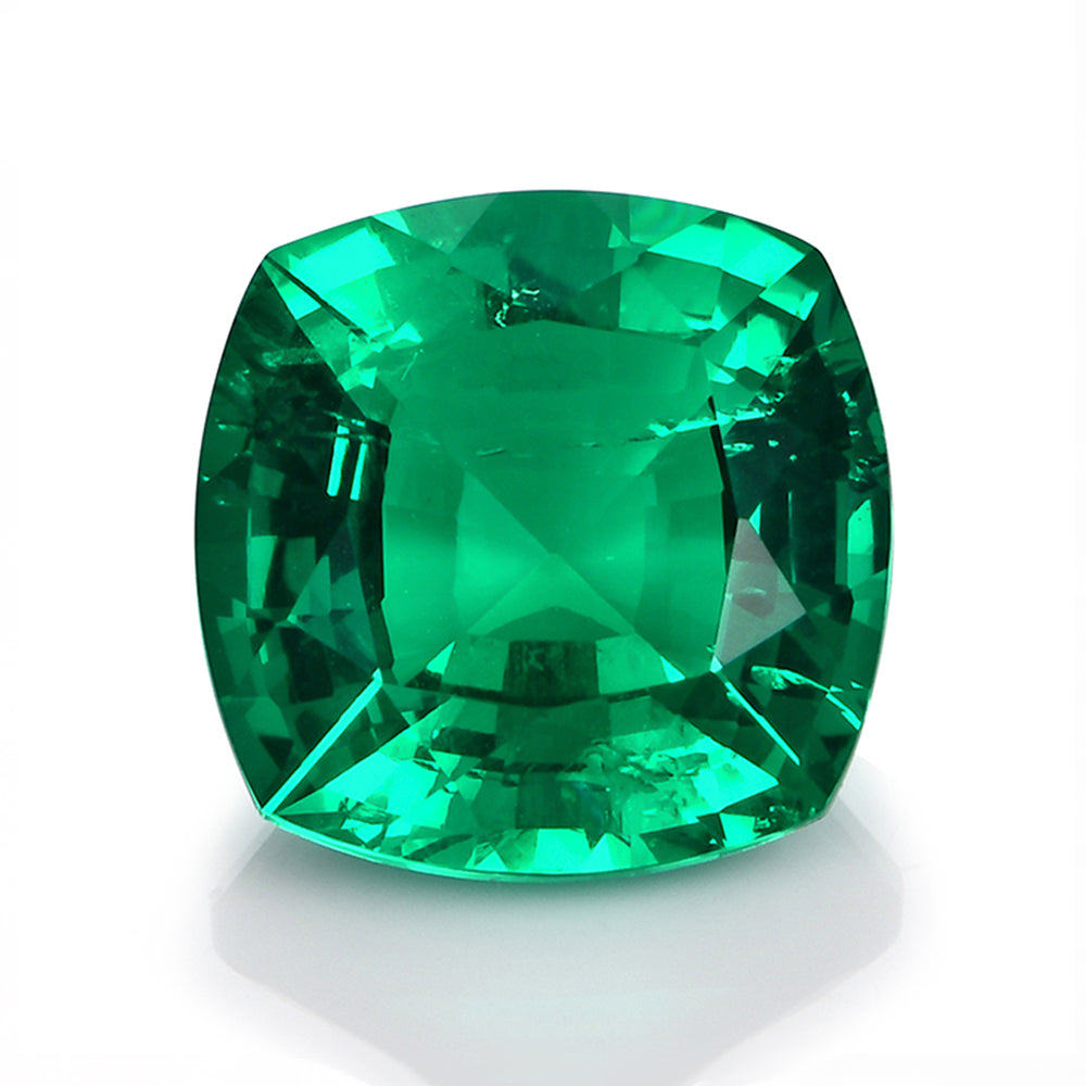 Hydrothermal Emerald Colombian Green Cushion Cut