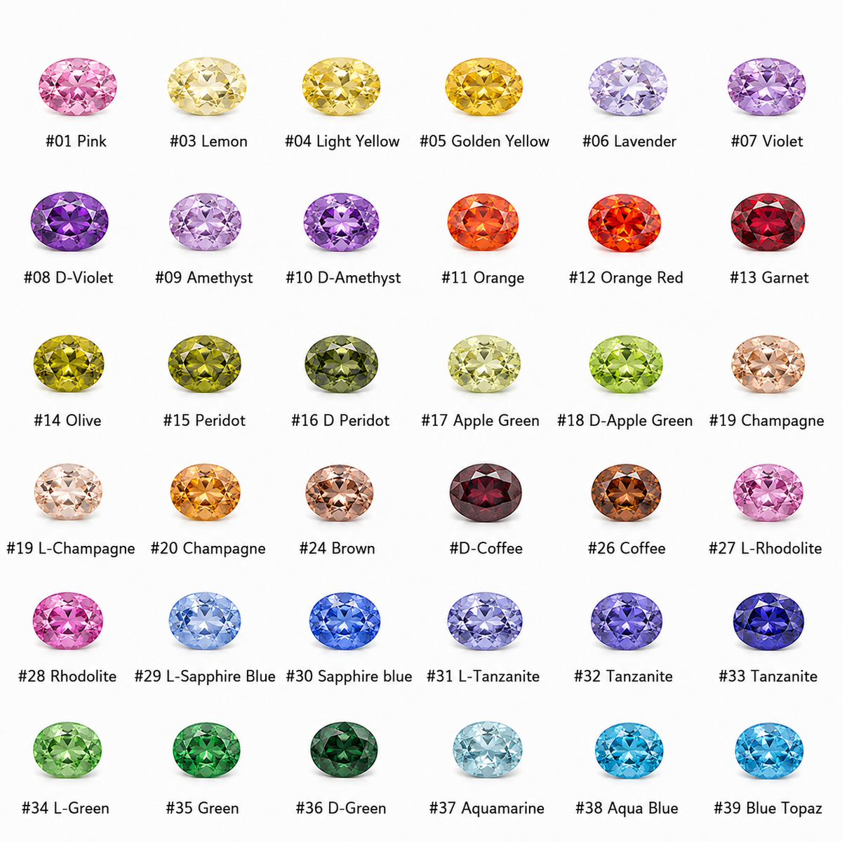 Lab Created Colored Cubic Zirconia Oval Cut