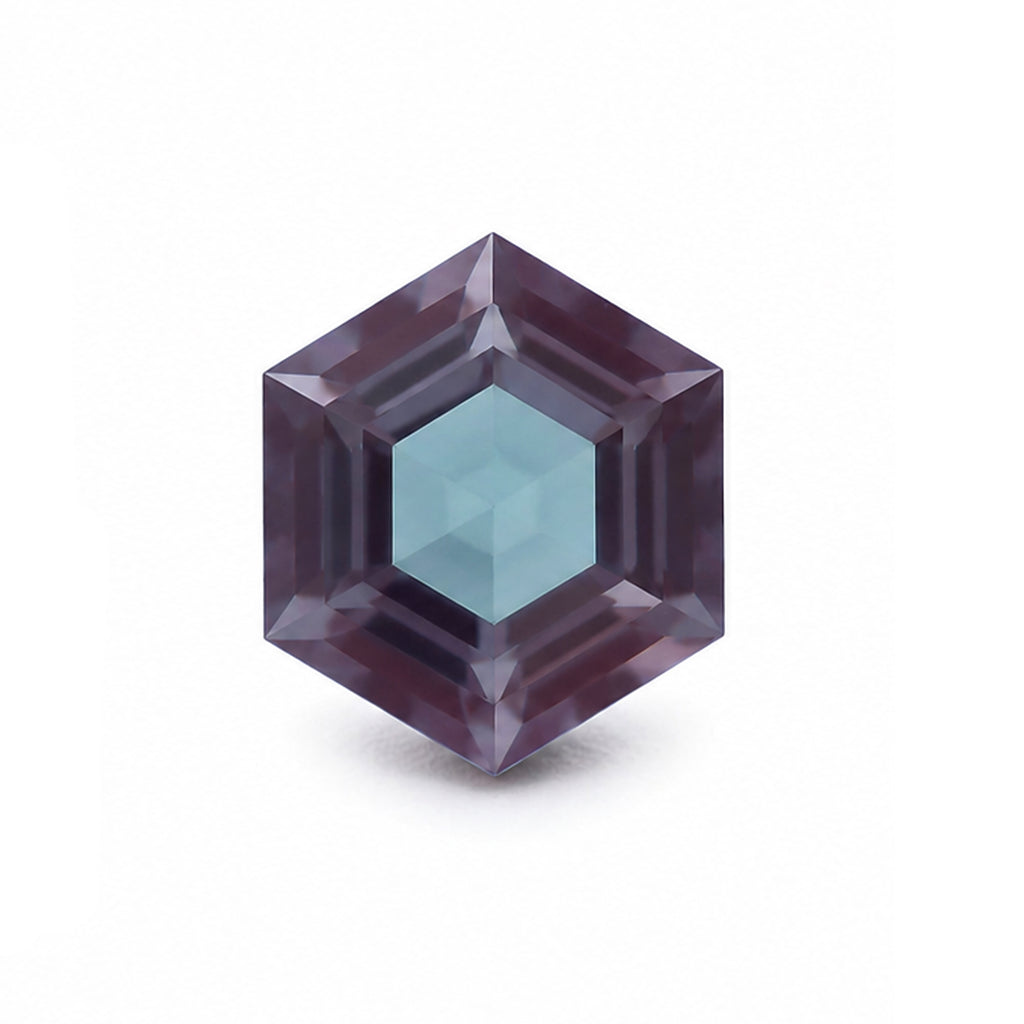 Lab Created Alexandrite Hexagon Cut
