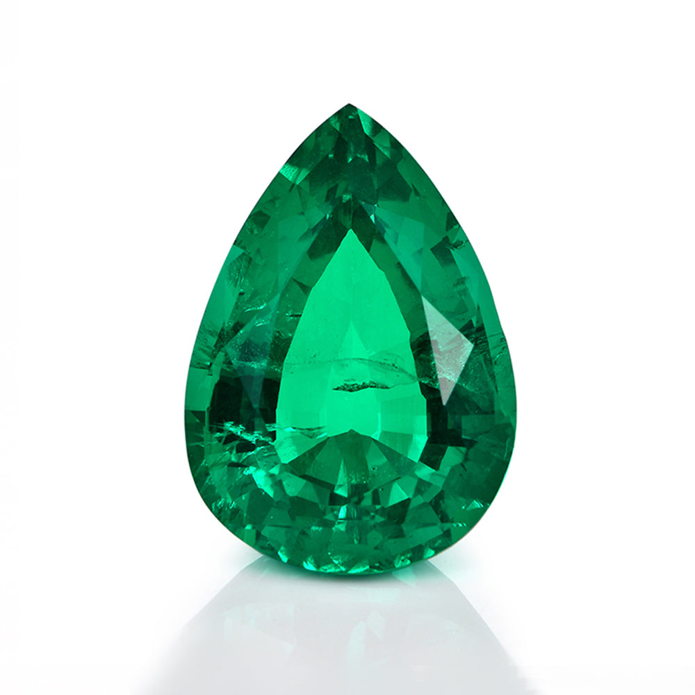 Hydrothermal Emerald Colombian Green Pear Cut